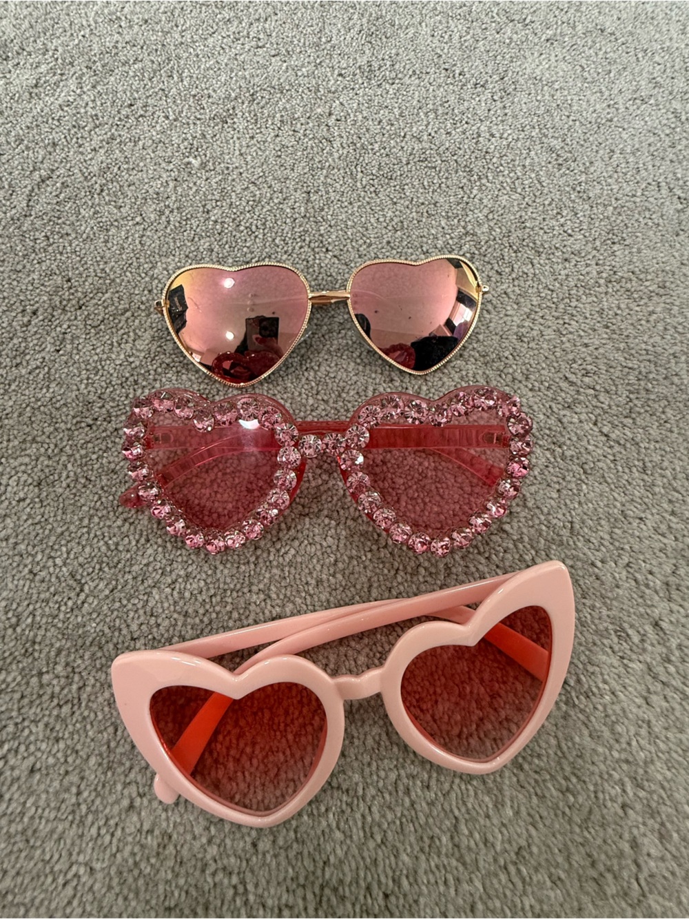 Kids Pink Heart Sunglasses - Pack of 3